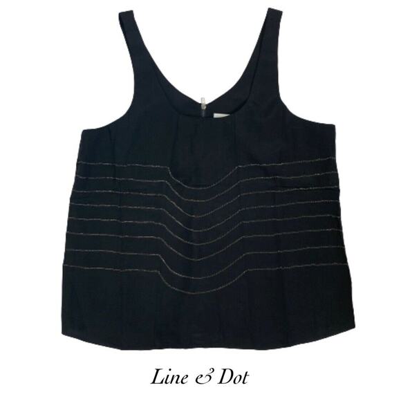 Line & Dot Black Metal Chain Tank Blouse NWOT Sz S - Picture 1 of 7